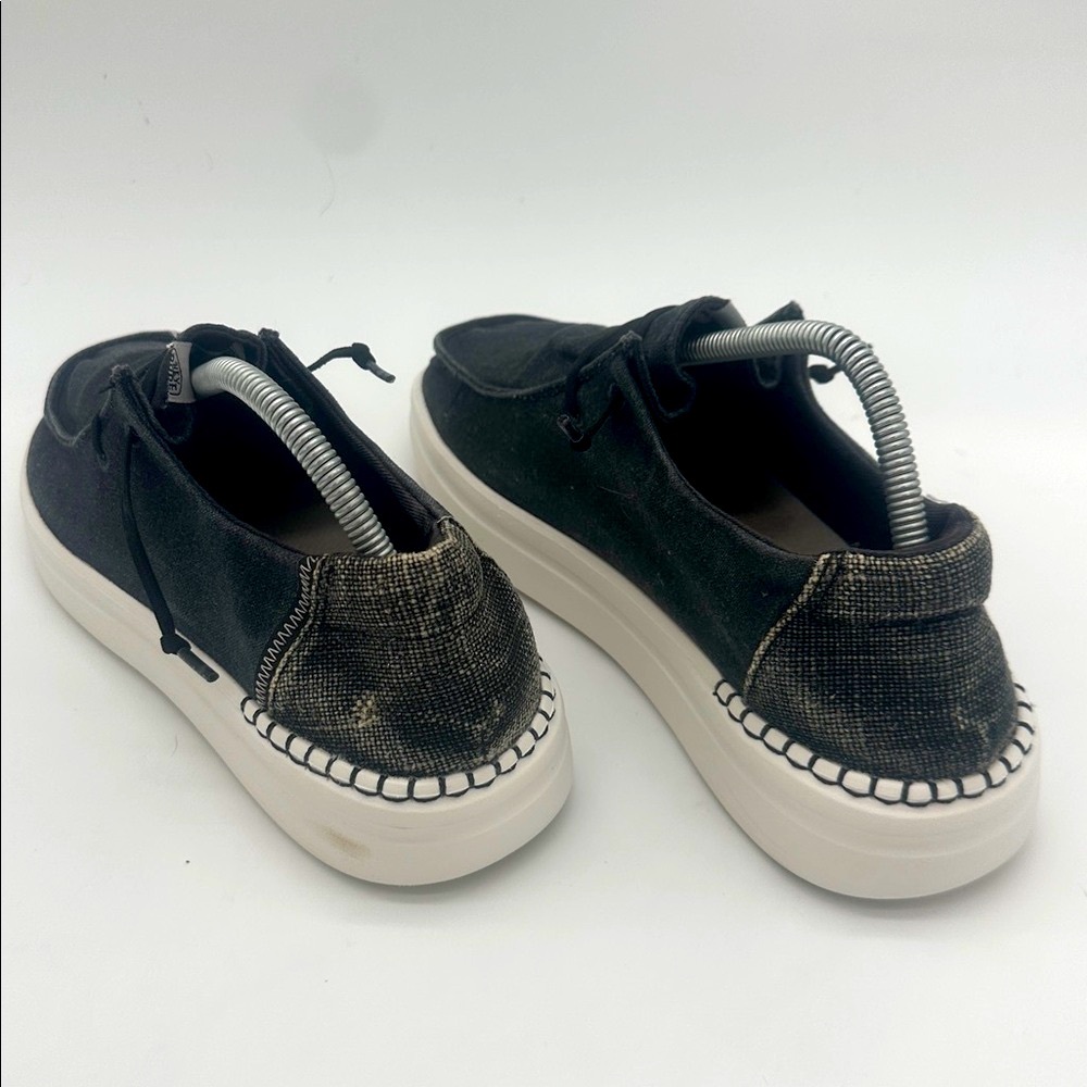 Hey Dude Wendy Off Black Chambray Denim Women's Shoes - US 10 - Picture 9 of 13